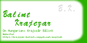 balint krajczar business card